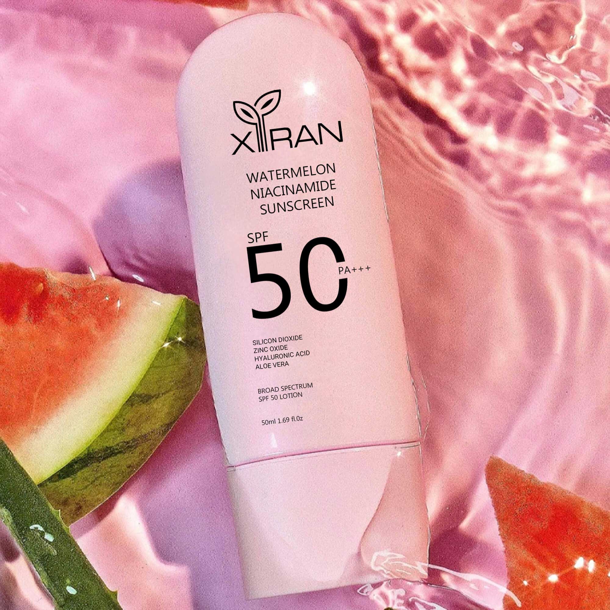 private label 100% natural organic watermelon niacinamide sunscreen spf 50+++